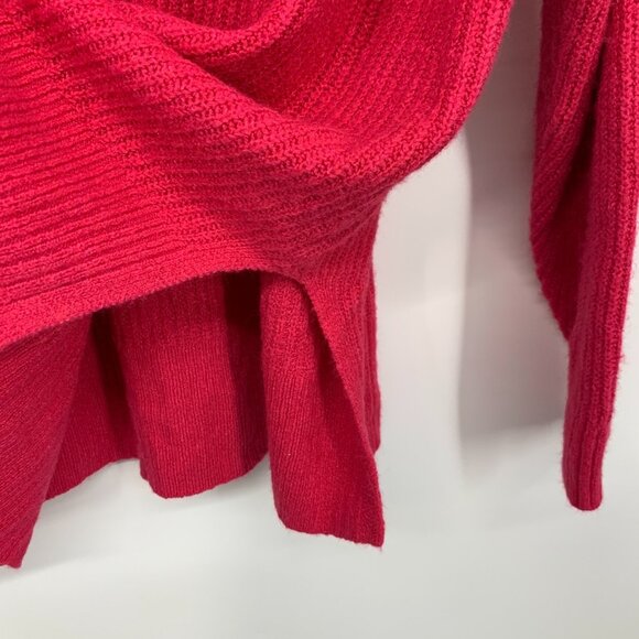 Ava & Viv Cardigan Pink Rhinestone Button Down V Neck RIbbed - Picture 6 of 10